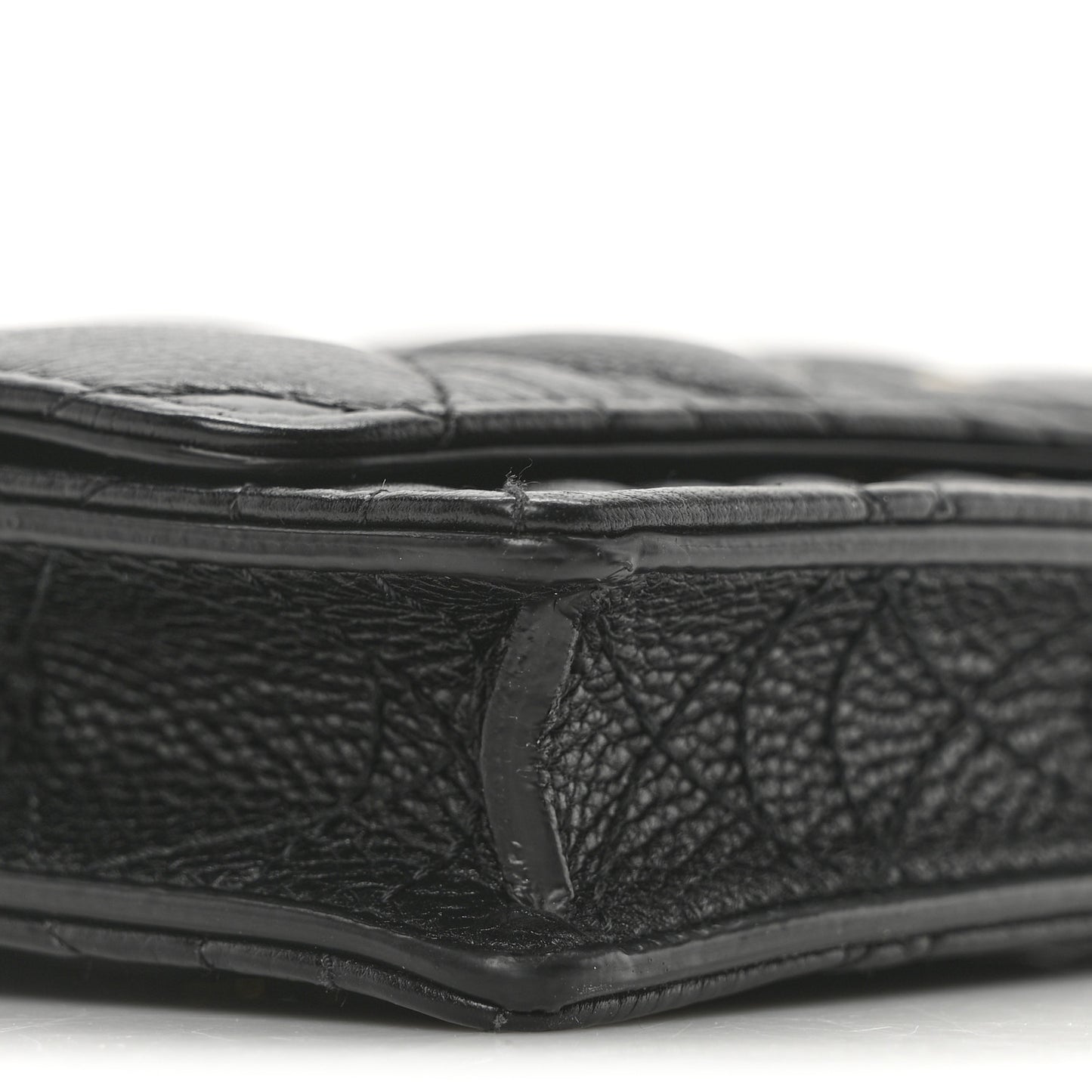 Supple Calfskin Cannage Caro Belt Pouch with Chain Black