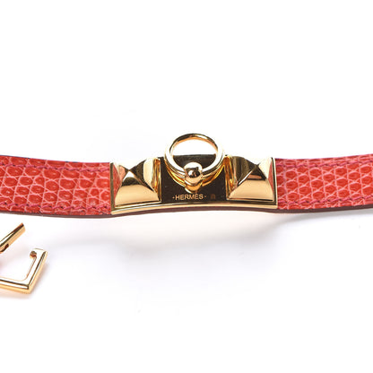 Hermes Lizard Rivale Double Tour Bracelet S Bougainvillea 7 of 9