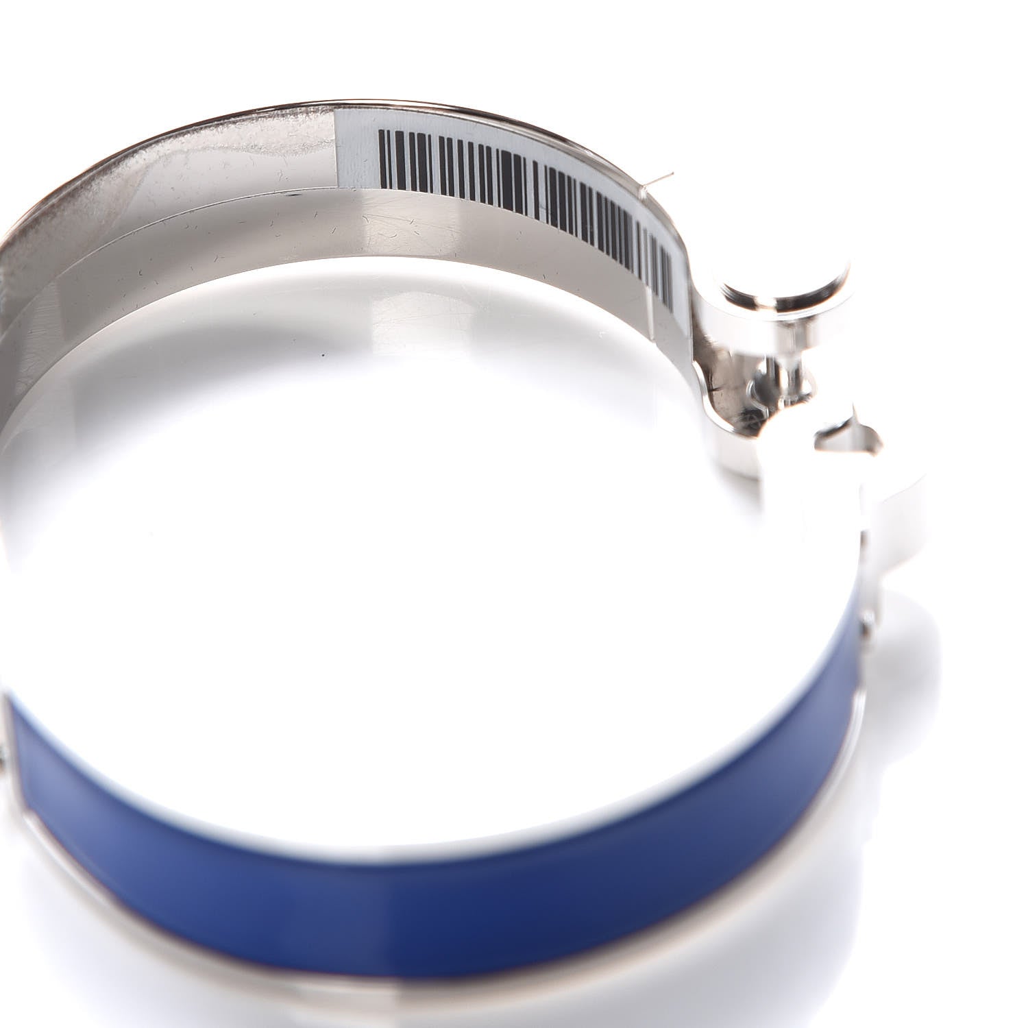 Hermes Enamel Charniere Uni Narrow Hinged Bracelet S Bleu Royal 7 of 7