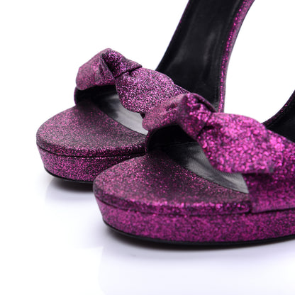 Saint Laurent Glitter Hall Platform Sandals 39.5 Purple 6 of 13