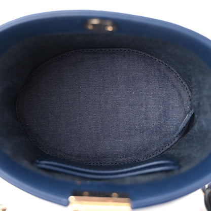 Chanel Lambskin Resin Elegant Chain Vanity Case Blue 5 of 10