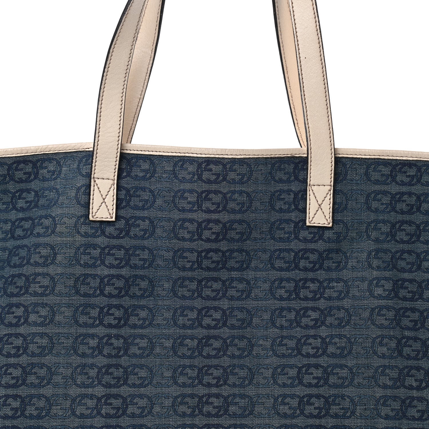 Gucci GG Monogram Denim Large Tote Blue 8 of 11