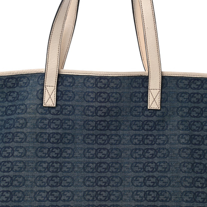 Gucci GG Monogram Denim Large Tote Blue 8 of 11