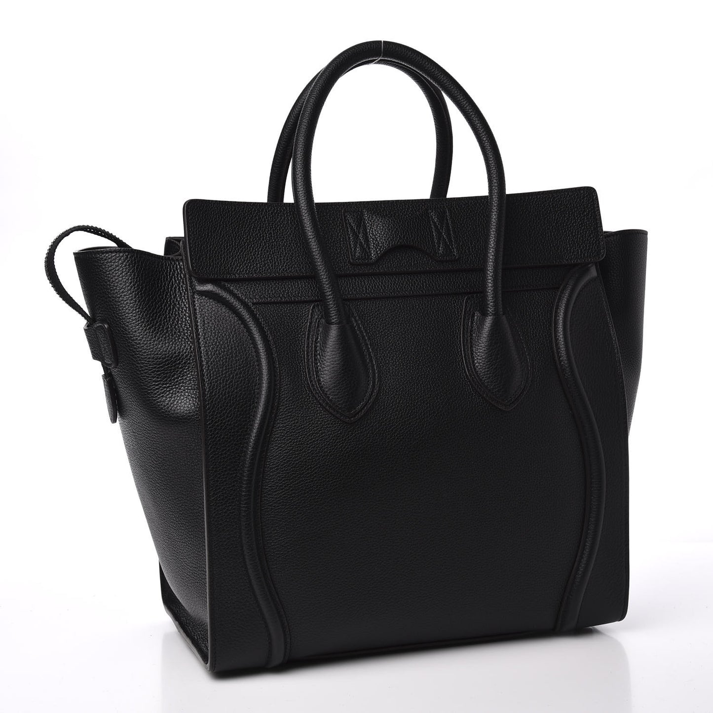 Drummed Calfskin Mini Luggage Black