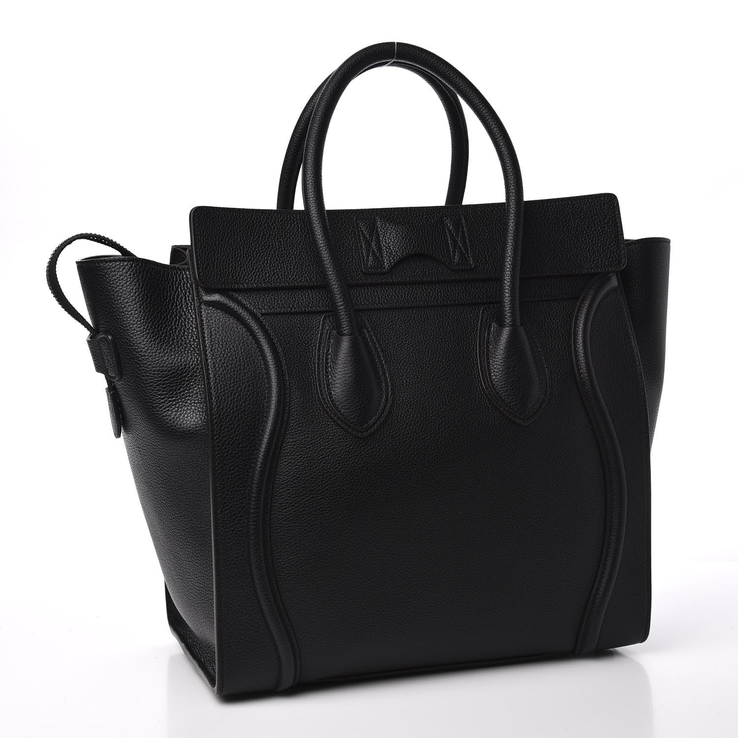 Celine Drummed Calfskin Mini Luggage Black 2 of 8