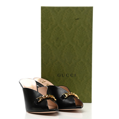 Gucci Malaga Kid Chain Sylvie Mules 37 Black 10 of 10