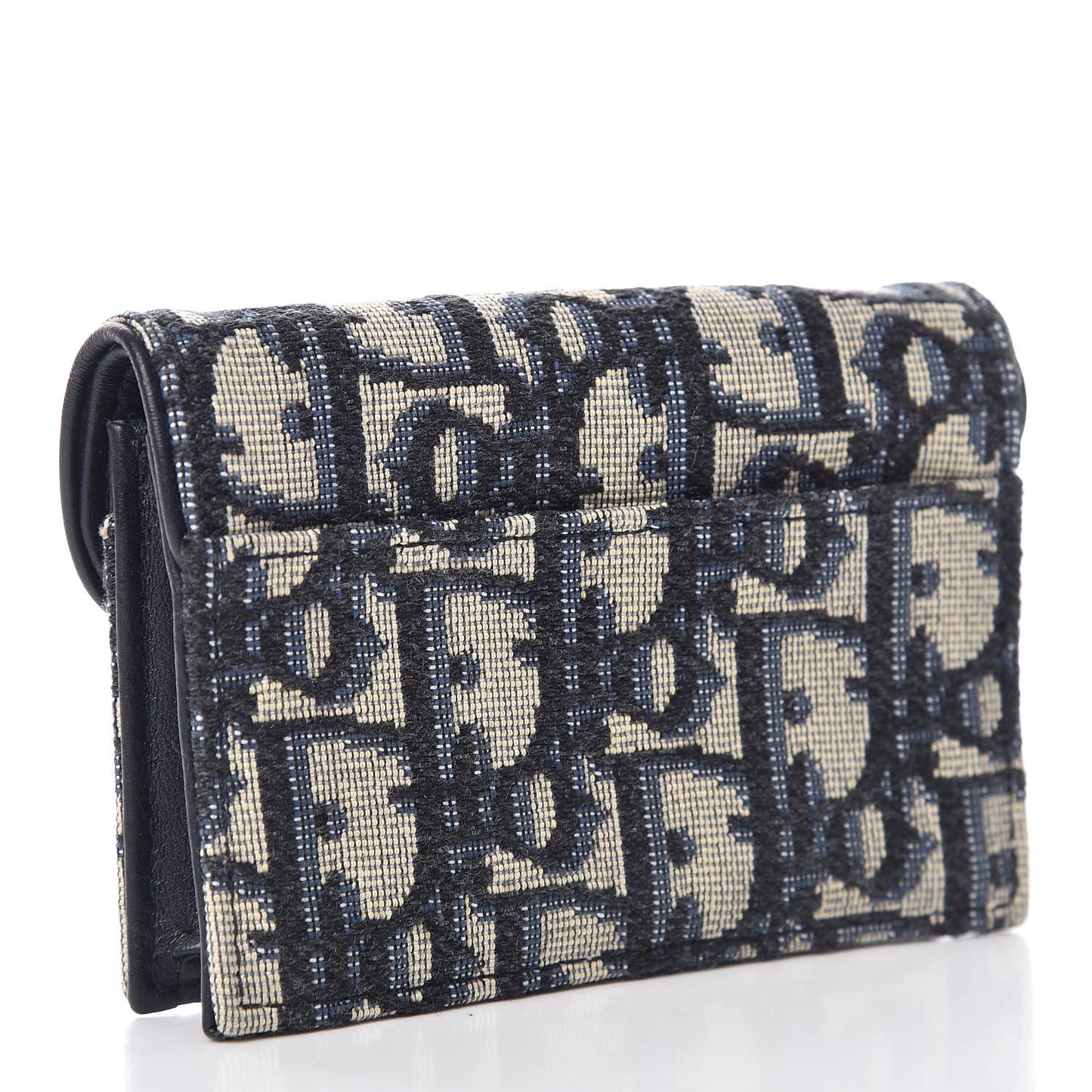 Oblique Saddle Card Holder Blue