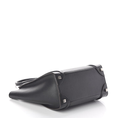 Celine Drummed Calfskin Micro Luggage Black 4 of 9