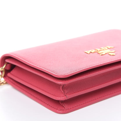 Prada Saffiano Lux Chain Wallet Peonia 8 of 10