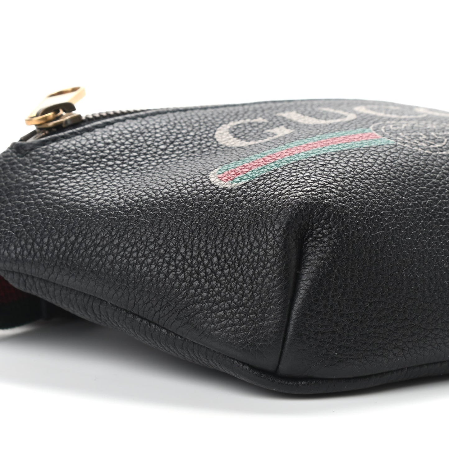 Grained Calfskin Small Logo Belt Bag Black