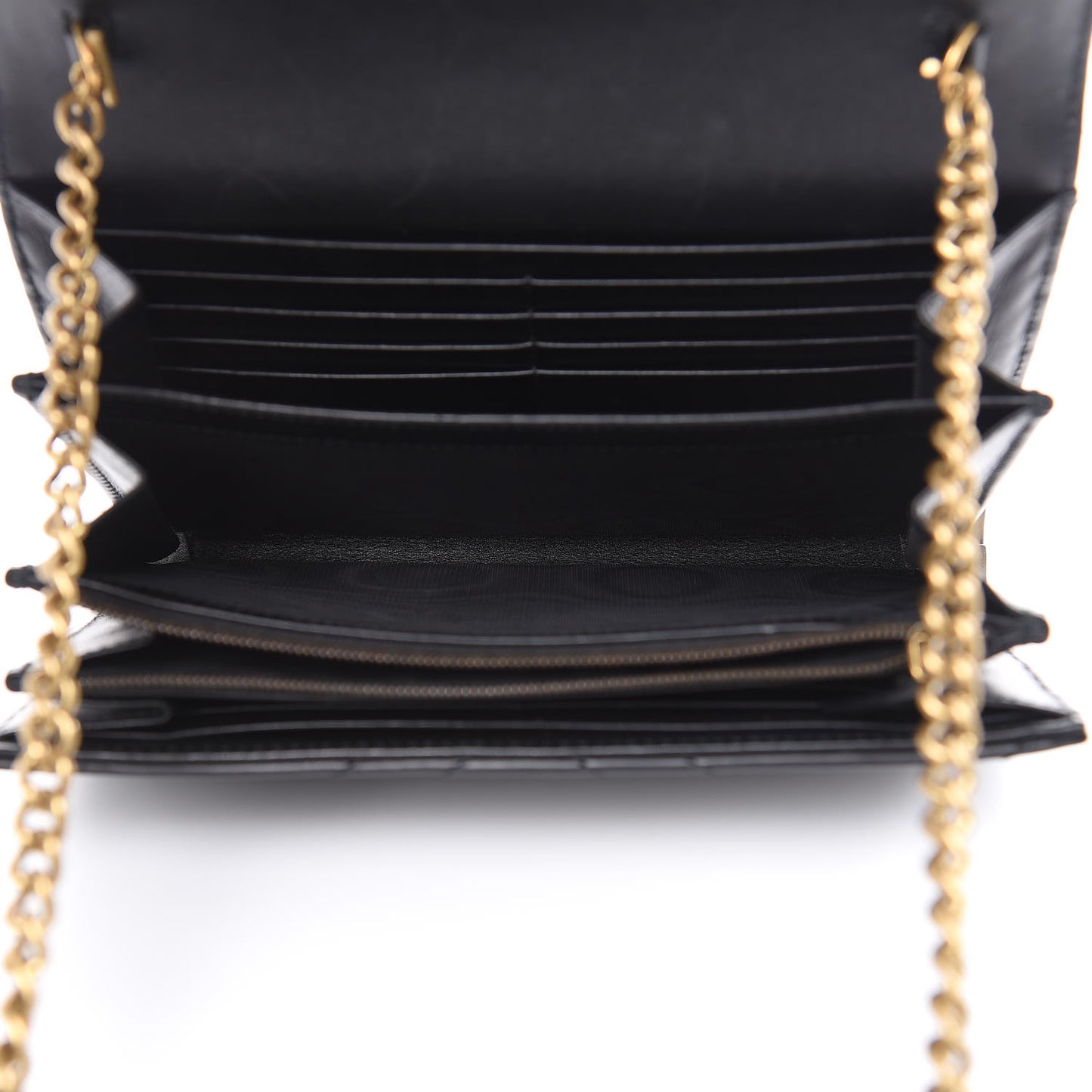 Calfskin Matelasse GG Marmont Chain Wallet Black