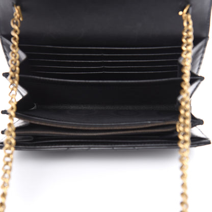 Gucci Calfskin Matelasse GG Marmont Chain Wallet Black 5 of 14