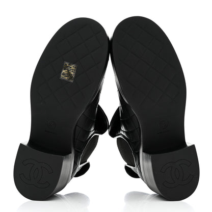 Chanel Lambskin Quilted Cap Toe CC Turnlock Booties 39.5 Black 5 of 8