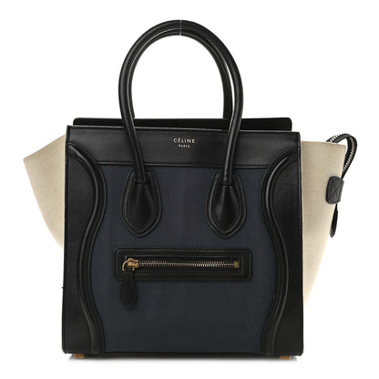 Celine Canvas Smooth Calfskin Micro Tri-Color Luggage Ink 1 of 13