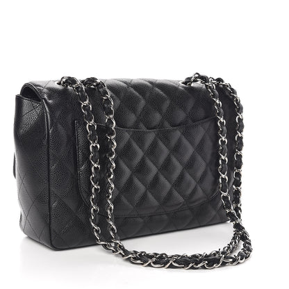 Chanel Caviar Quilted Jumbo Single Flap Black 4 of 11