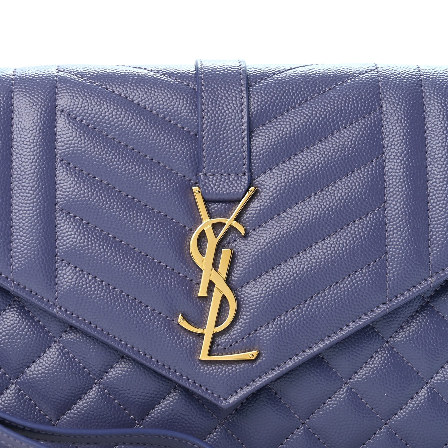 Grain De Poudre Textured Mixed Matelasse Triquilt Monogram Clutch Dark Wisteria