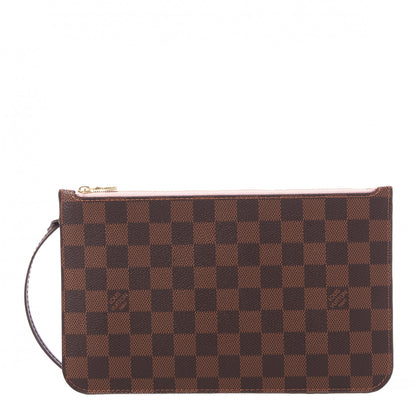 Louis Vuitton Damier Ebene Neverfull MM GM Pochette Rose Ballerine 1 of 8