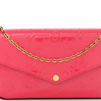 Louis Vuitton Vernis Felicie Pochette Chain Wallet Hot Pink 9 of 13