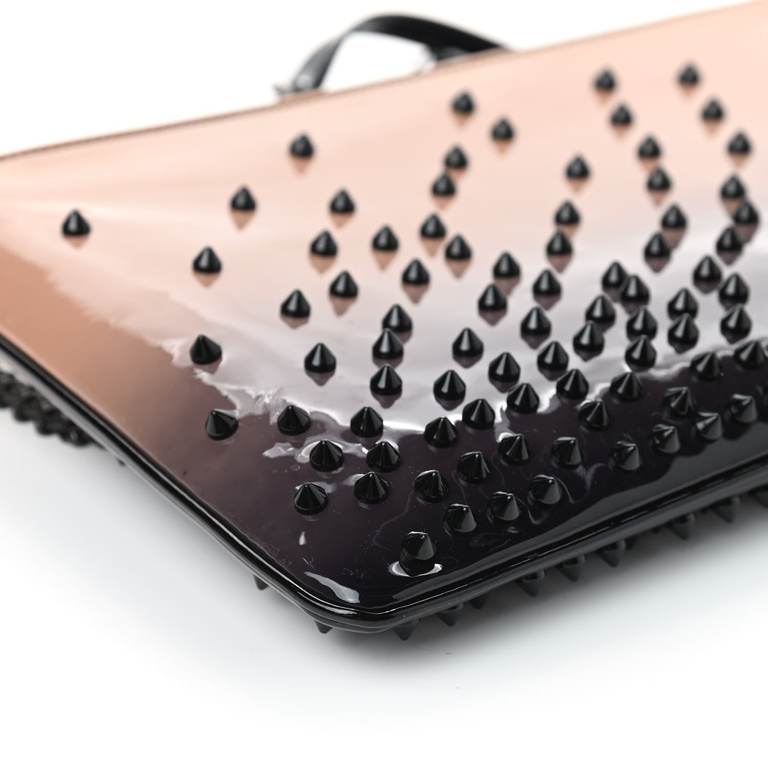 Christian Louboutin Patent Degrade Loubiposh Spiked Clutch Nude Black 8 of 9