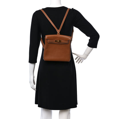 Hermes Taurillon Clemence Kelly Ado Backpack Gold 2 of 9