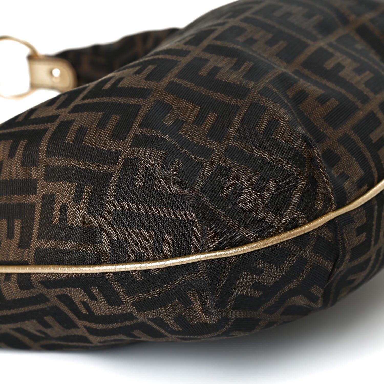 Fendi Zucca Laminated Vachetta Small Chef Hobo Tobacco Bronzo 12 of 12