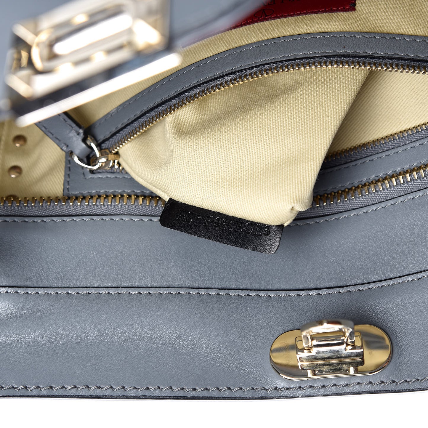 Vitello Rockstud Double Handle Tote Stone