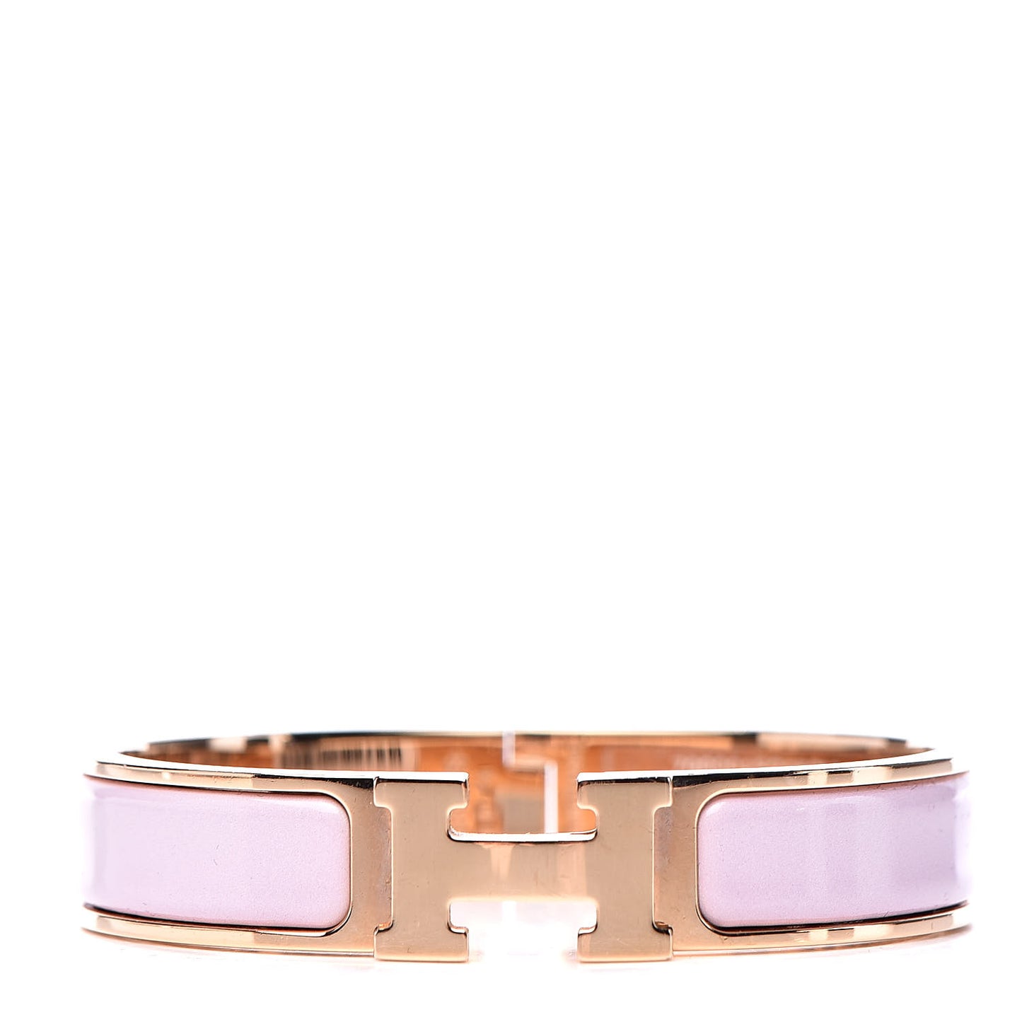 Enamel Narrow Clic Clac H Bracelet PM Rose Dragee