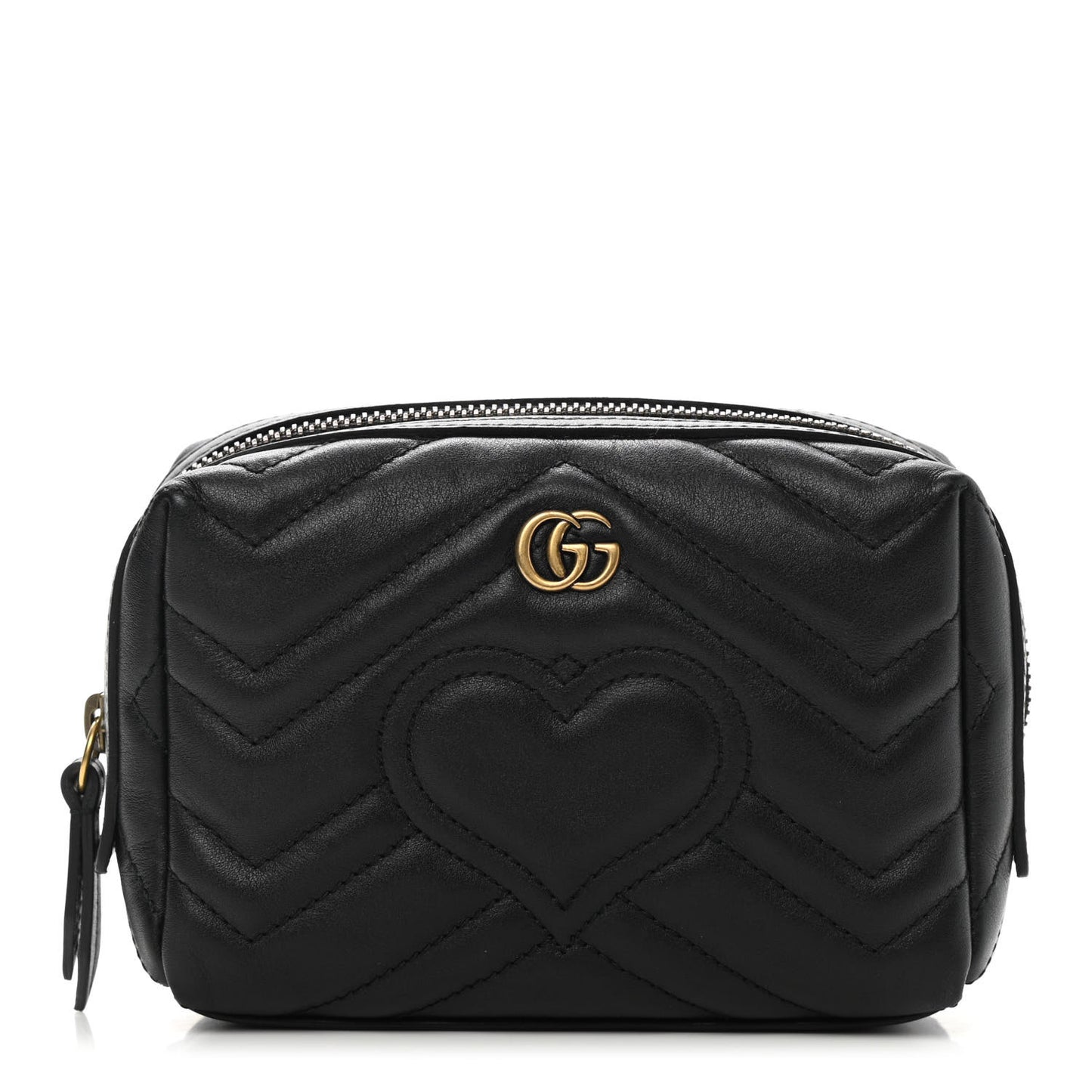 Calfskin Matelasse GG Marmont Cosmetic Case Black