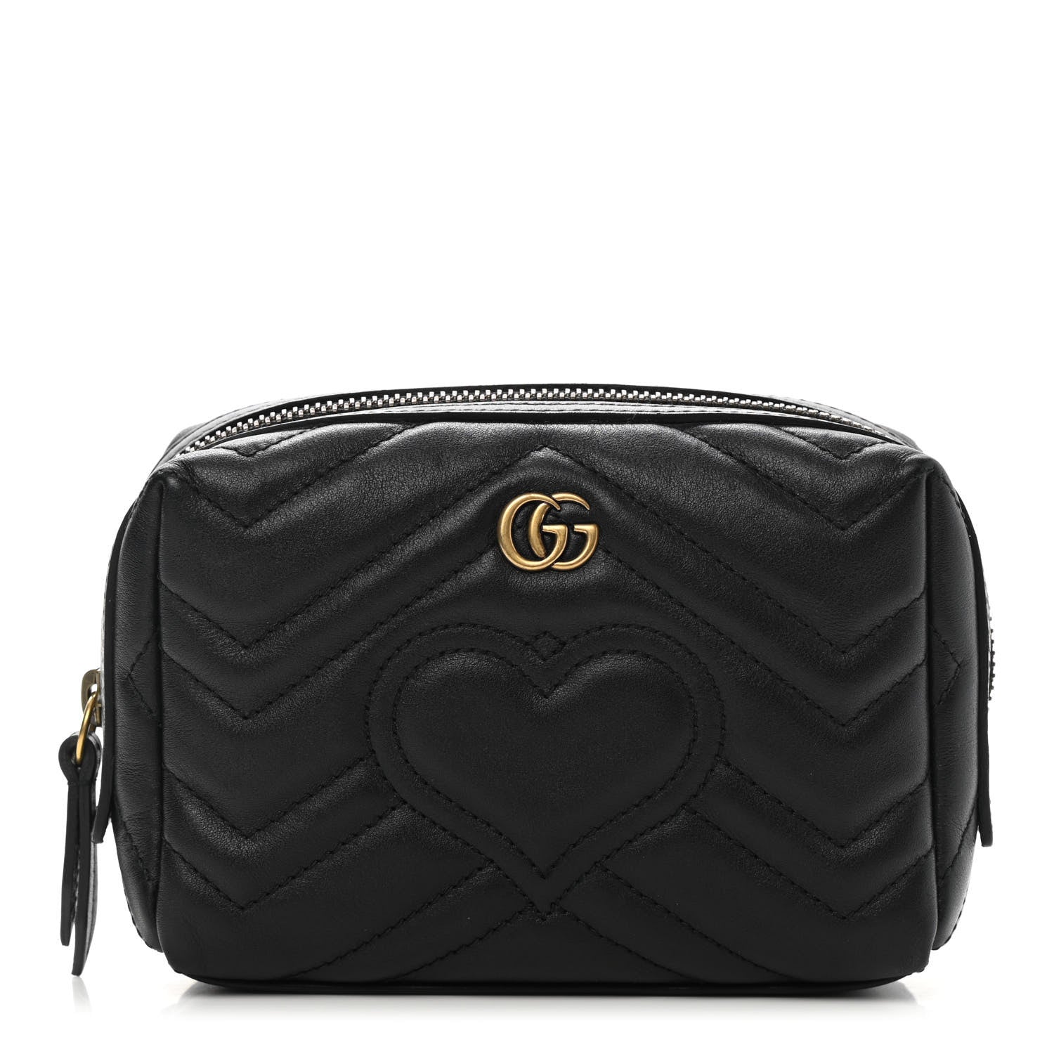 Gucci Calfskin Matelasse GG Marmont Cosmetic Case Black 1 of 9