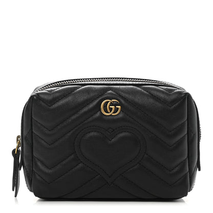 Gucci Calfskin Matelasse GG Marmont Cosmetic Case Black 1 of 9