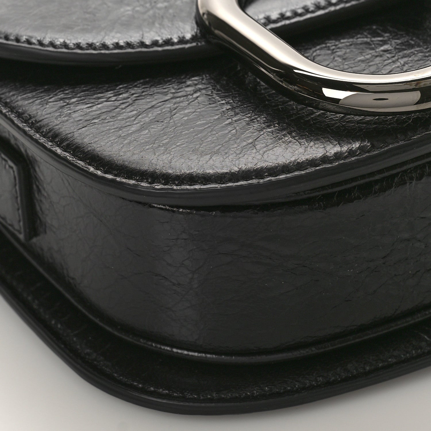 Valentino Garavani Brushed Calfskin Supervee Shoulder Bag Black 7 of 8