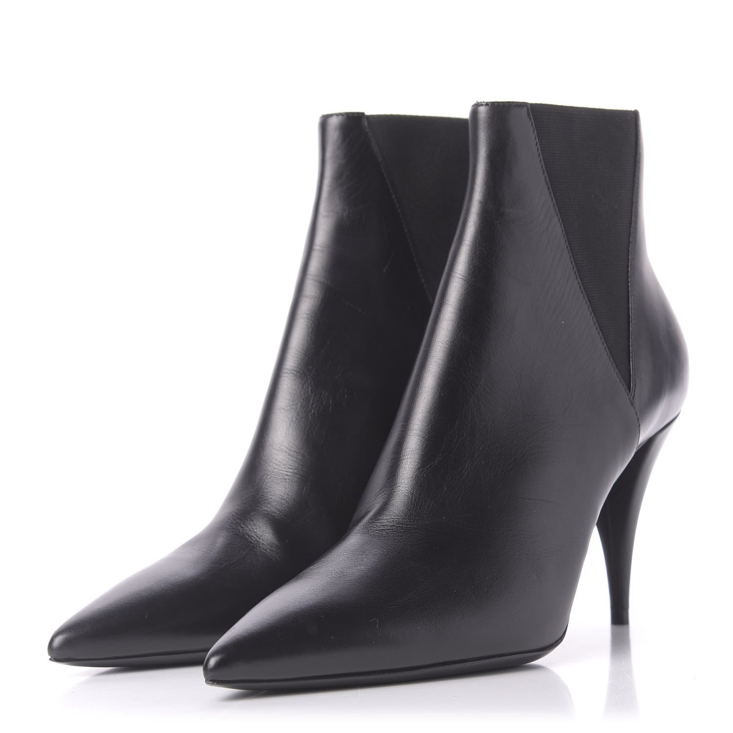 Saint Laurent Calfskin Kiki Chelsea Booties 37 Black 3 of 10