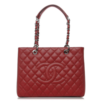 Chanel Caviar Quilted Grand Shopping Tote GST Red 1 of 7