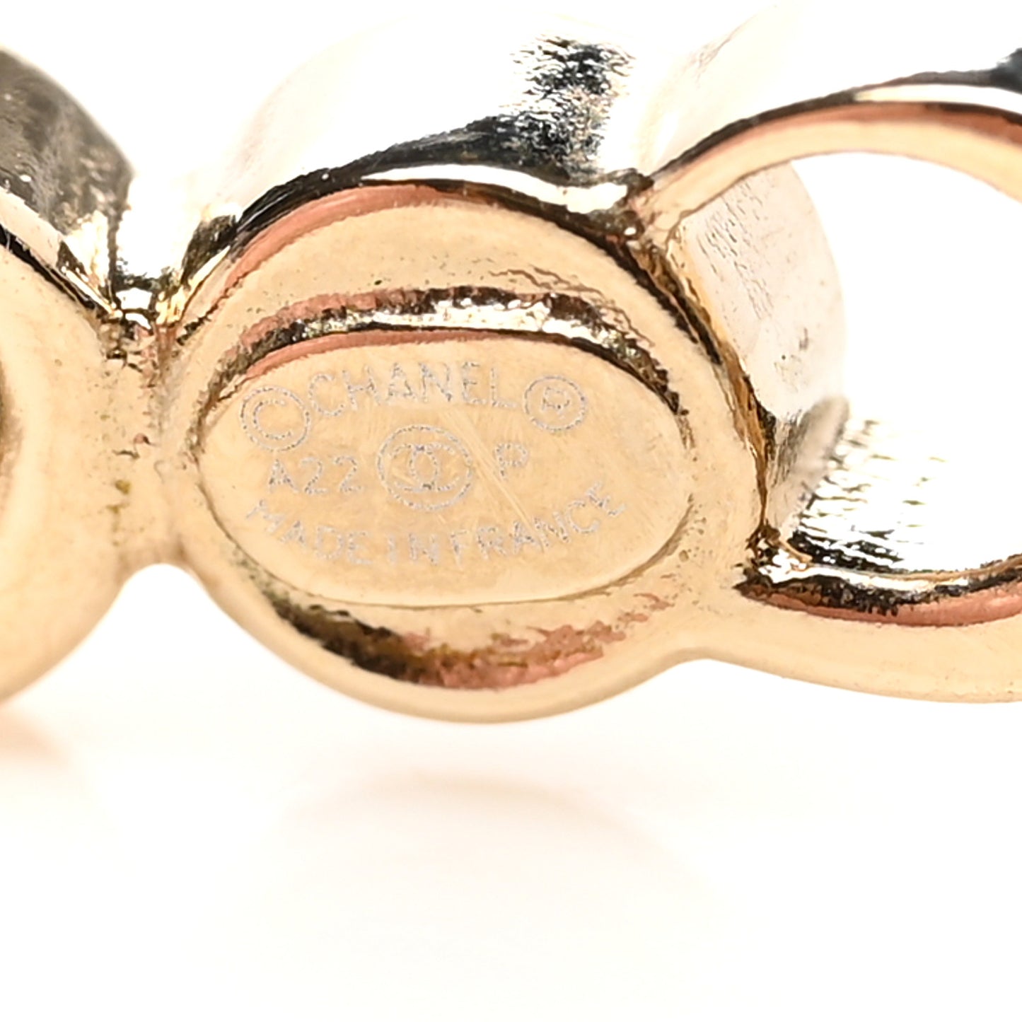 Metal Crystal Coco Script CC Climber Earrings Gold