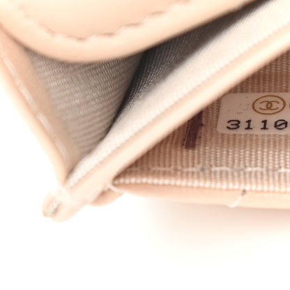 Chanel Lambskin Quilted Flap Card Holder Beige 9 of 10