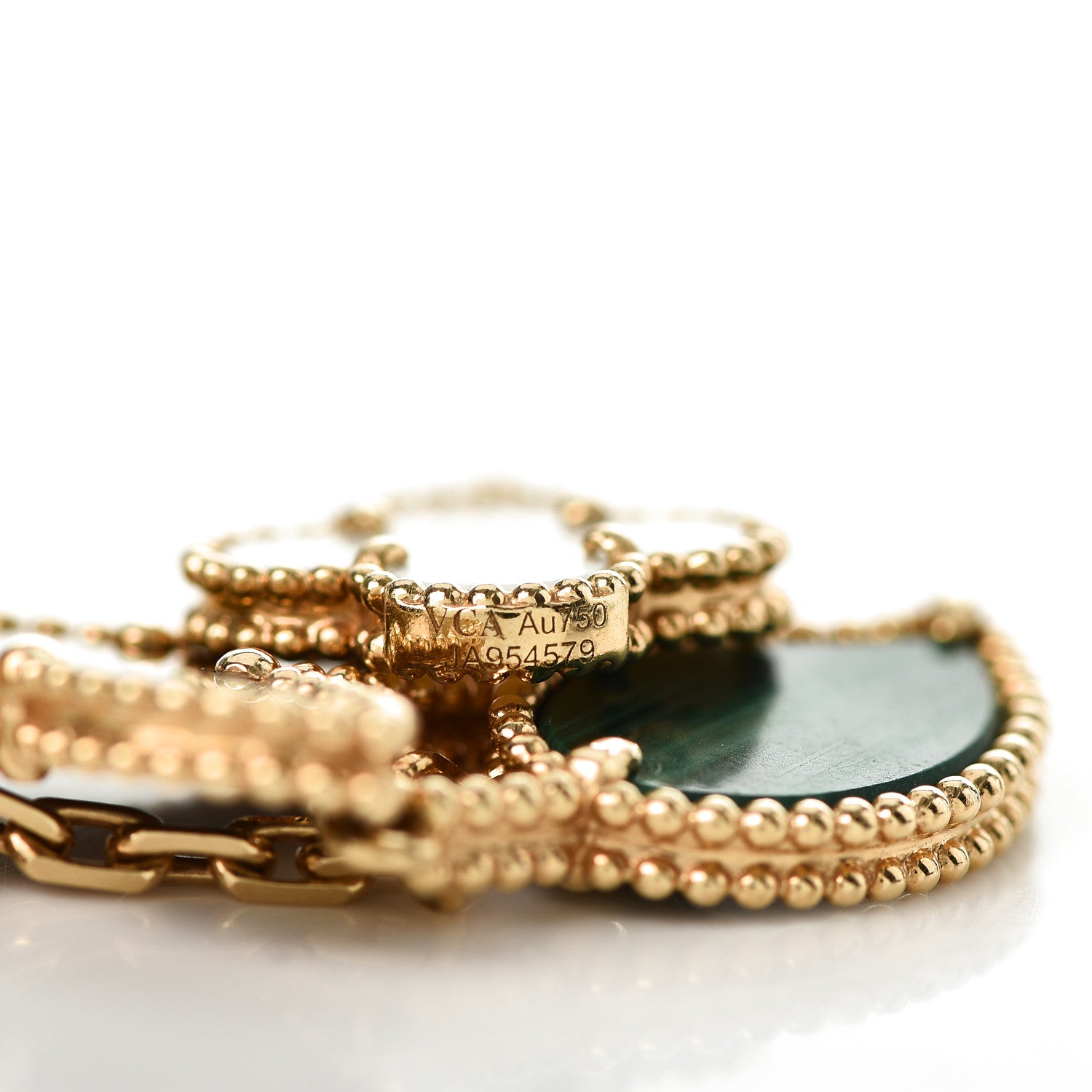 Van Cleef & Arpels 18K Yellow Gold Mother of Pearl Malachite Carnelian Tiger Eye 4 Motifs Lucky Alhambra Bracelet 5 of 5