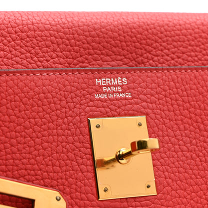 Hermes Togo Kelly Retourne 32 Rouge Pivoine 6 of 10