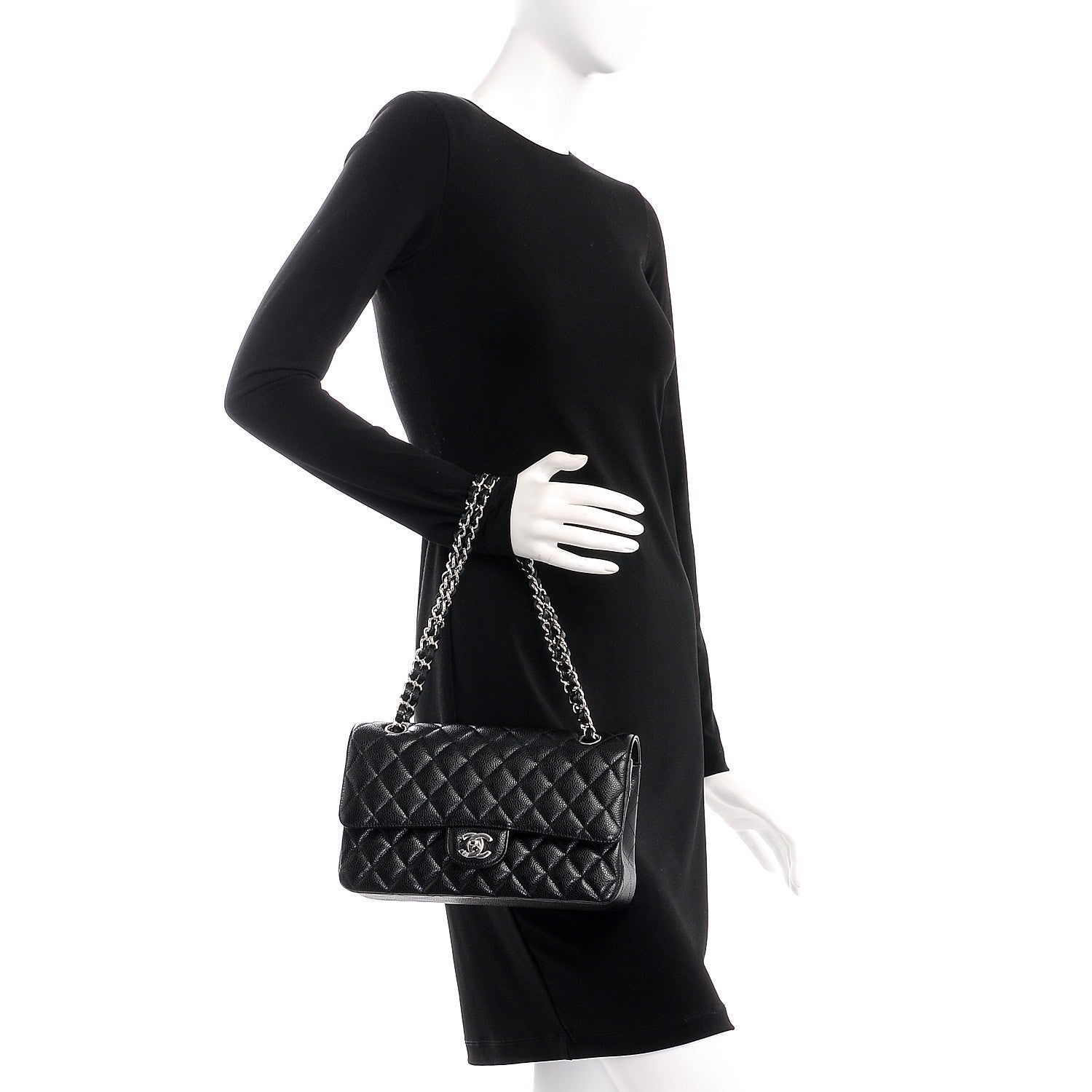 Chanel Caviar Quilted Medium Double Flap Black 3 of 8