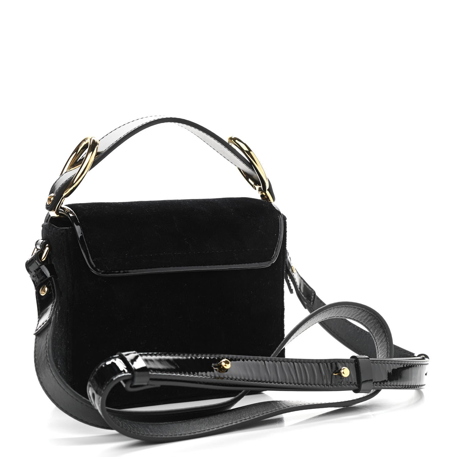 Chloe Velvet Crystal Mini C Double Carry Black 3 of 9