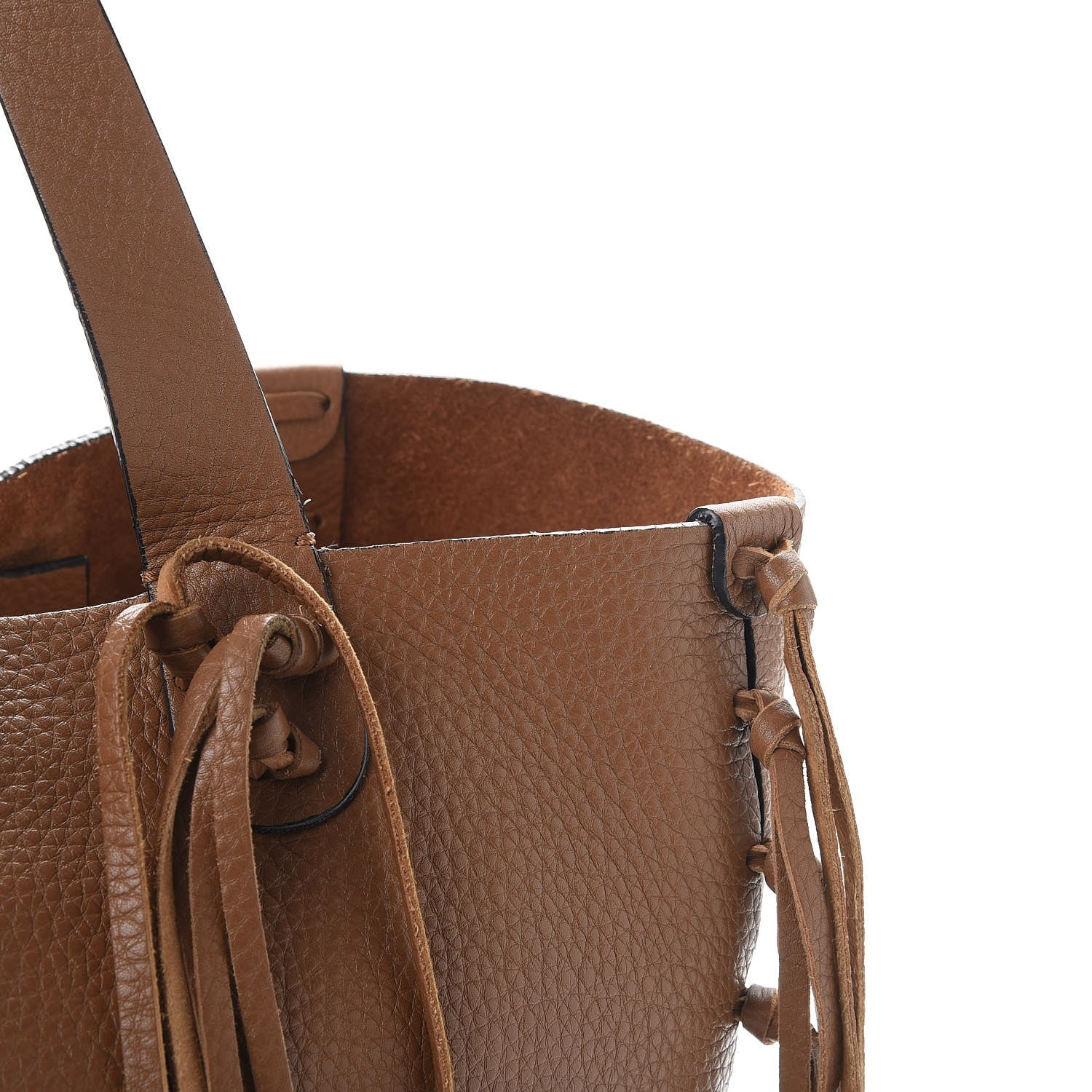 Valentino Garavani Grained Calfskin C-Rockee Fringe Tote Light Cuir 11 of 11