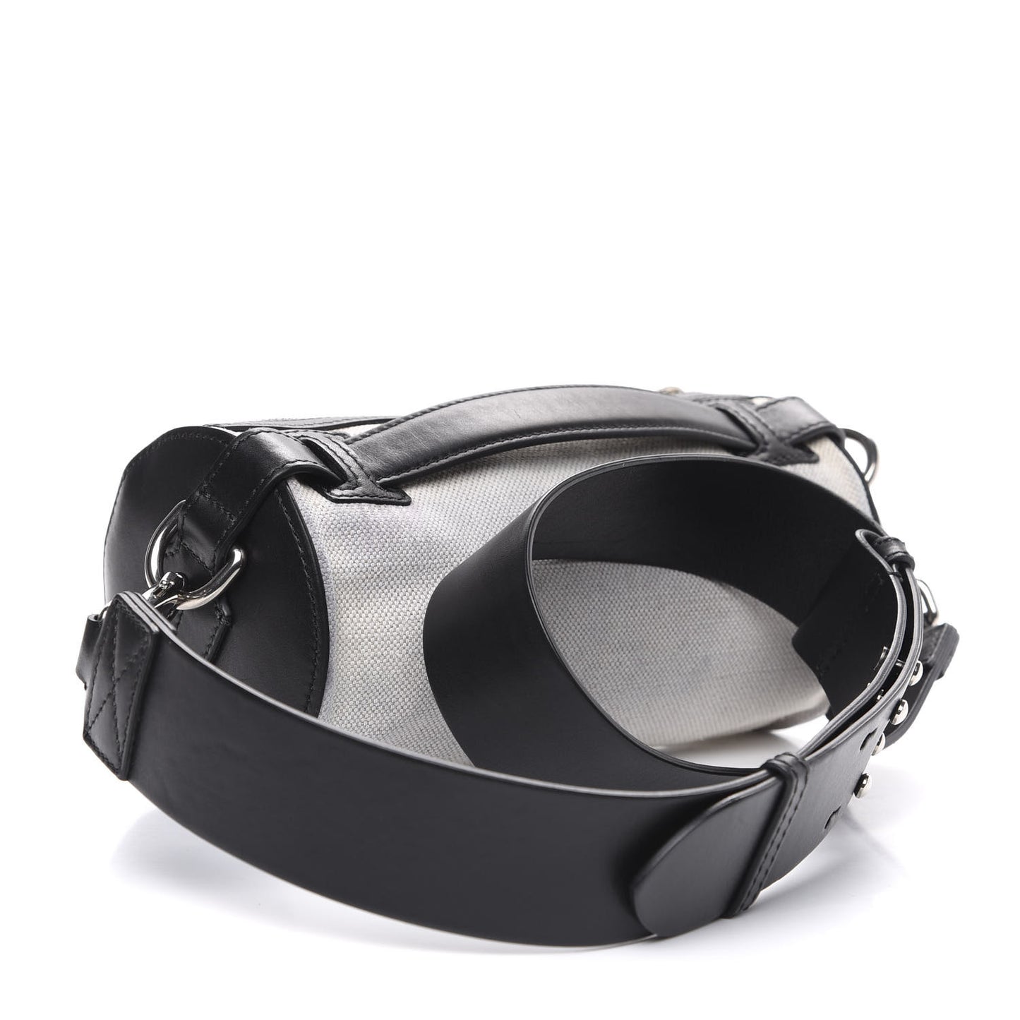 Calfskin Linen The Barrel Bag Black