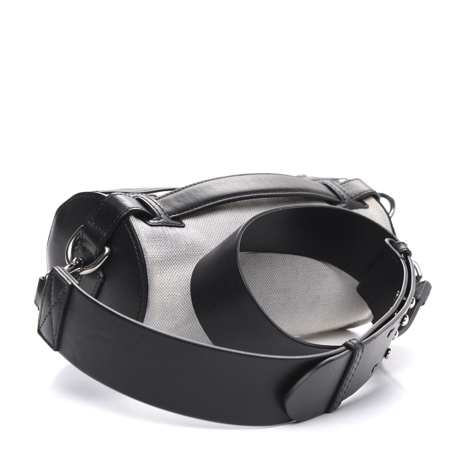 Burberry Calfskin Linen The Barrel Bag Black 2 of 11