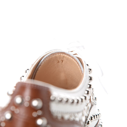 Christian Louboutin Calfskin Studded Womens Crapadonna Oxfords 37 Version Multi 8 of 9