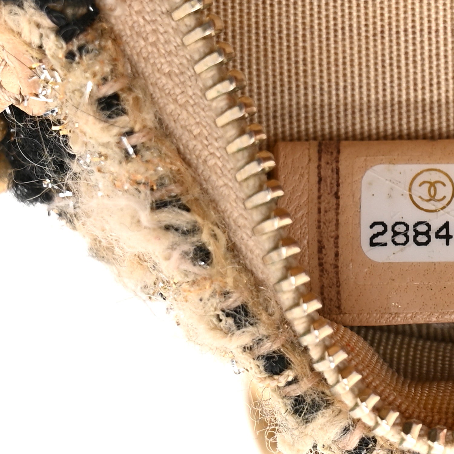 Chanel Wool Tweed Lambskin Quilted Chanel 19 Round Clutch With Chain and Coin Purse Beige Black 7 of 10
