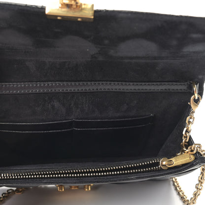 Christian Dior Lambskin Cannage Dioraddict Wallet on Chain Clutch Black 4 of 8