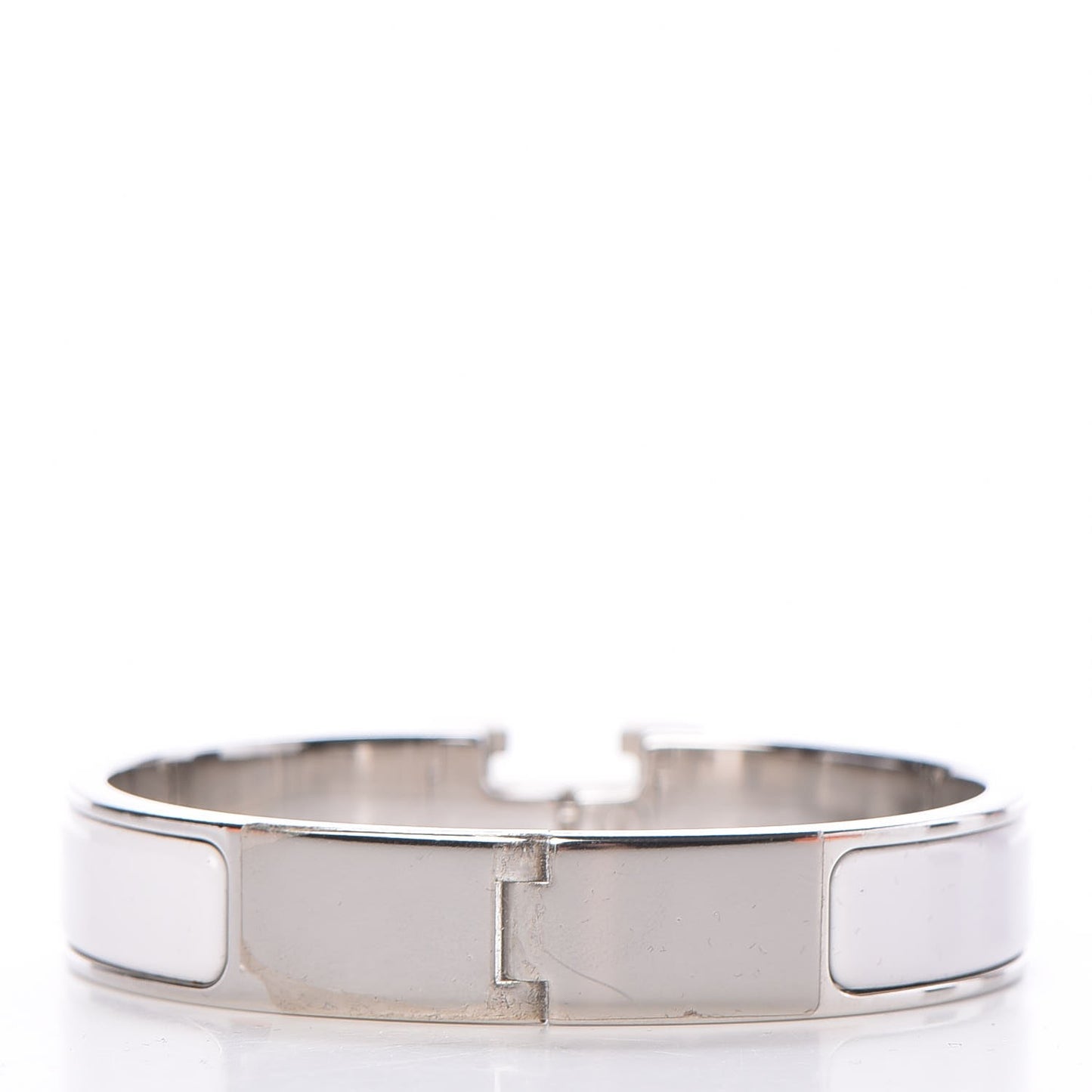 Enamel Narrow Clic Clac H Bracelet PM White