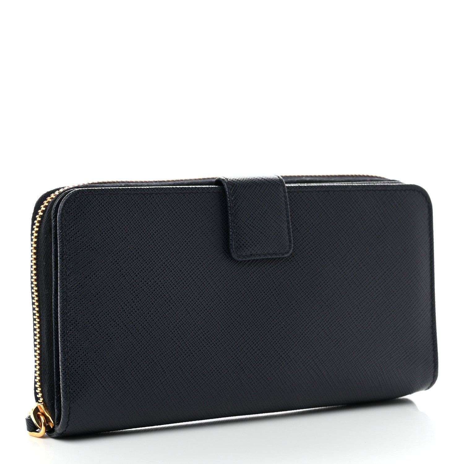 Prada Saffiano Metal Zip Around Wallet Baltico 3 of 8
