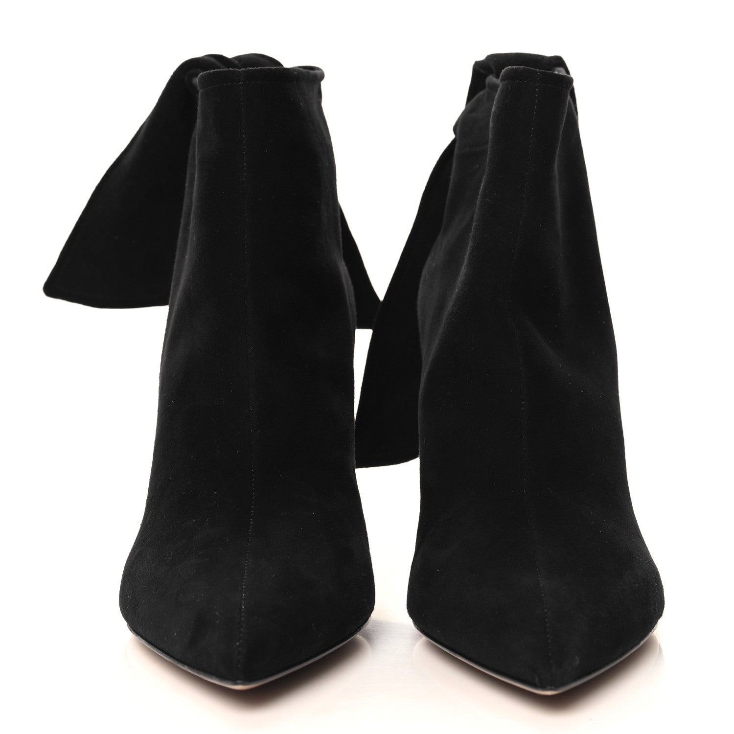 Christian Dior Suede La Belle D Bow Ankle Boots 38 Black 3 of 9