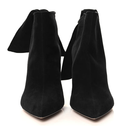 Christian Dior Suede La Belle D Bow Ankle Boots 38 Black 3 of 9