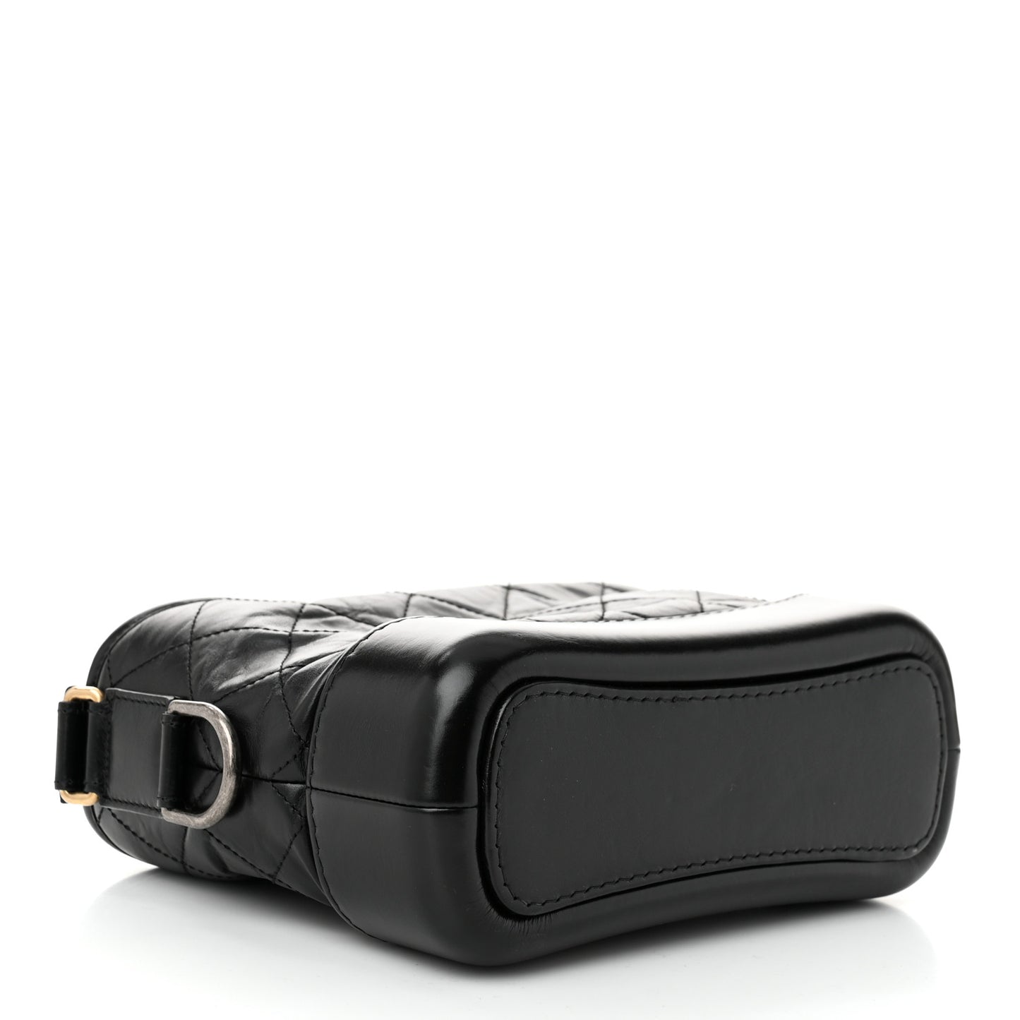 Aged Calfskin Quilted Small Gabrielle Hobo Black